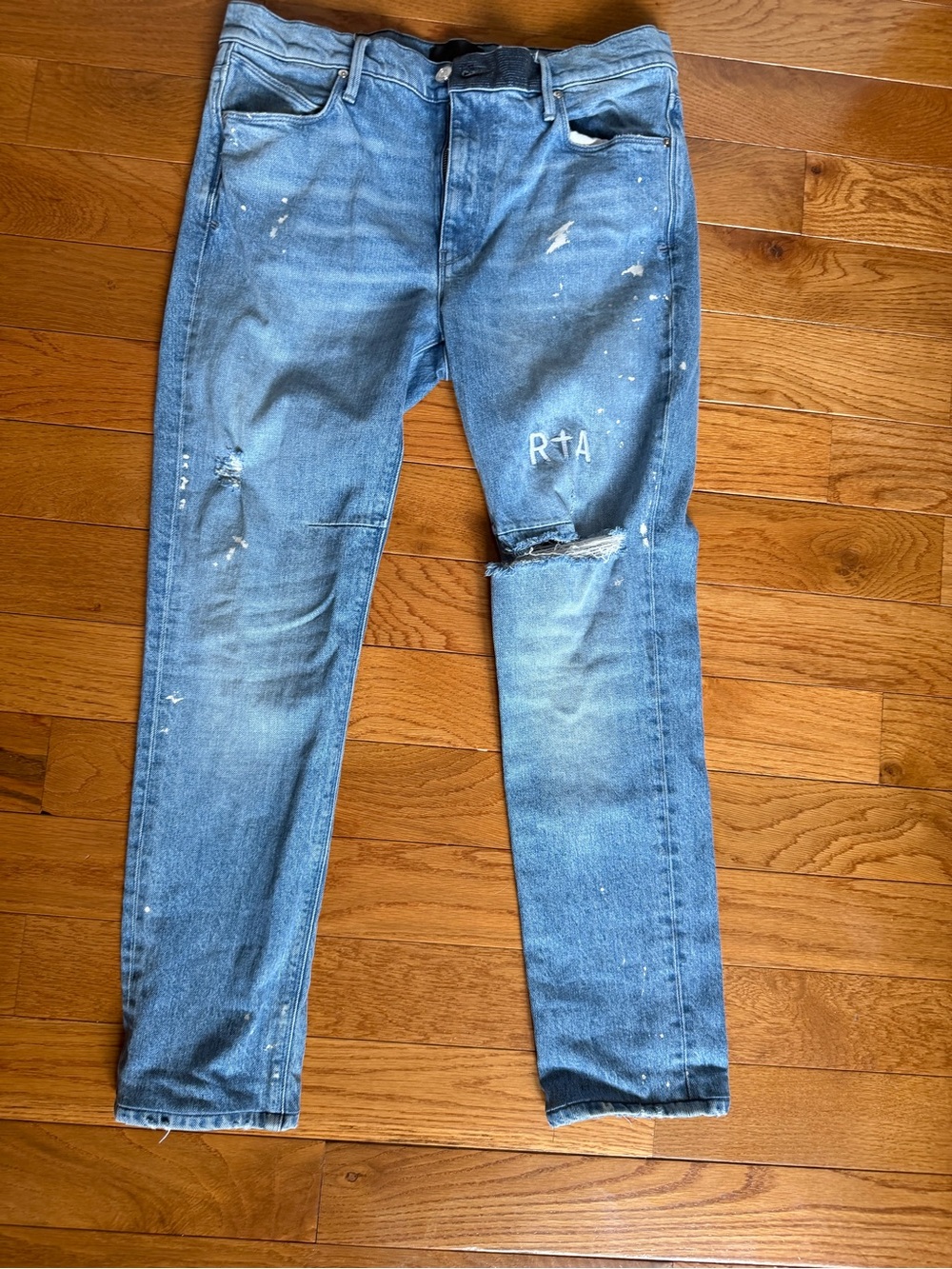 RtA Light Blue Slim Distressed Men's Jeans